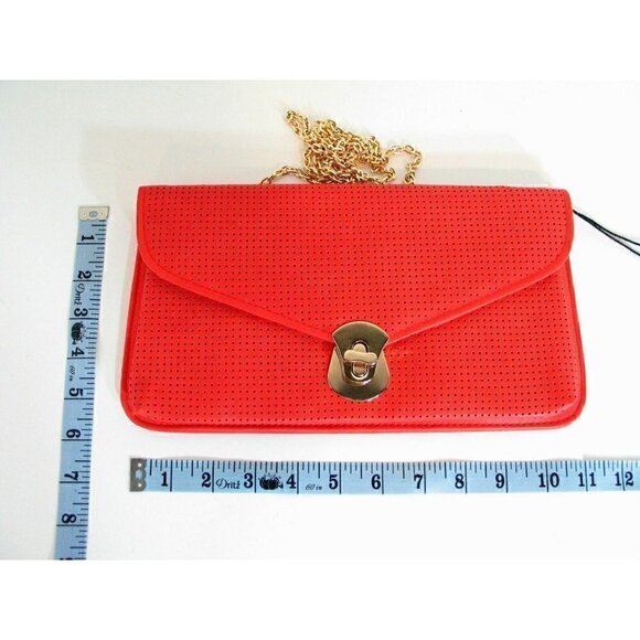 URBAN EXPRESSIONS RED CLUTCH, SHOULDER BAG, HANDBAG, PURSE WITH REMOVABLE STRAP - Picture 5 of 6